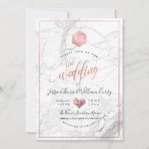 PixDezines Marmor+Monogramm+Faux Roségold Honigwab