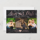 PixDezines Marmor Rett unserer Date/Imitats Rose G Magneteinladung (Vorderseite)