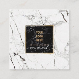 PixDezines Marmor /Schwarz+Weiß Quadratische Visitenkarte