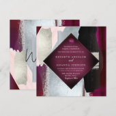 PixDezines Masala Red Blush Silver Einladung (Vorne/Hinten)