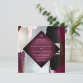 PixDezines Masala Red Blush Silver Einladung (Stehend Vorderseite)