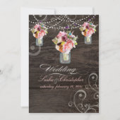 PixDezines MASON JARS/RUSTIC WOOD PANELS Einladung (Vorderseite)