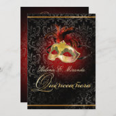 PixDezines MASQUERADE BALL/ROSSI DAMASK/DIY Einladung (Vorne/Hinten)
