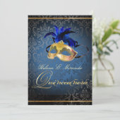 PixDezines Masquerade/Blue/DIY Farbe!! Einladung (Stehend Vorderseite)