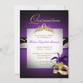 PixDezines Masquerade/lila/Zebra/DIY Farbe!! Einladung (Rückseite)