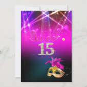 PixDezines Masquerade/Quince/Laser Leuchten Einladung (Vorderseite)