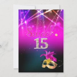 PixDezines Masquerade/Quince/Laser Leuchten Einladung