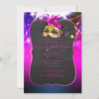 PixDezines Masquerade/Quince/Laser Leuchten Einladung