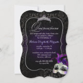 PixDezines masquerade quinceranera/DIY Farbe!! Einladung (Rückseite)