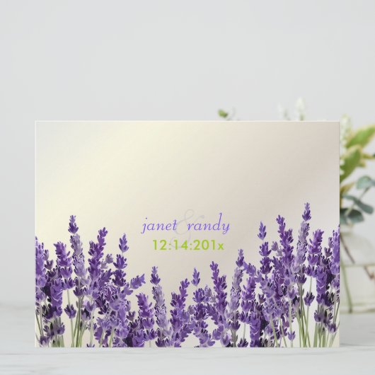 PixDezines maui Lavendel/Deuchfarbe Einladung (Stehend Vorderseite)