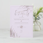 PixDezines Mauve+Lilac Palms, Engagement Party Einladung (Stehend Vorderseite)