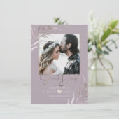 PixDezines MAUVE PALMS SAVE THE DATE (Stehend Vorderseite)