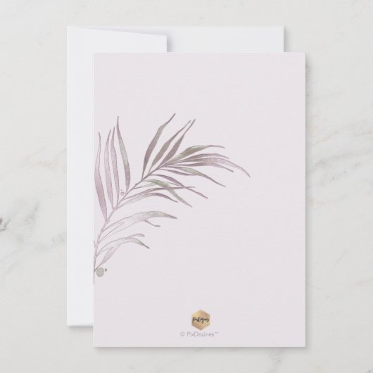 PixDezines MAUVE PALMS SAVE THE DATE (Rückseite)