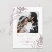 PixDezines MAUVE PALMS SAVE THE DATE (Vorne/Hinten)