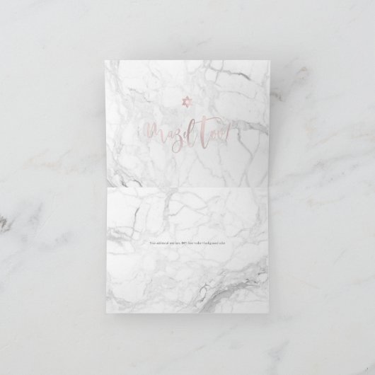 PixDezines Mazel Tov, Marble+ Blush Pink Script Karte (Innenseite)