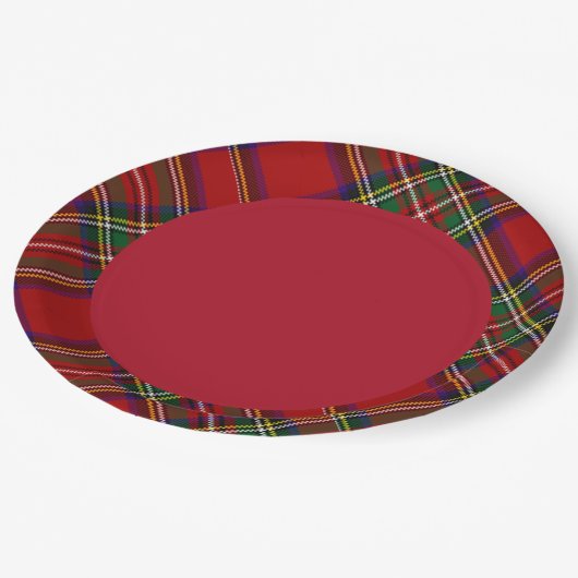 PixDezines McLean Scottish Tartan Paper Plate Pappteller (Schrägansicht)