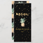 PixDezines-Menü/Ananas/Gold-Speck/DIY-Buchse Menükarte (Vorne/Hinten)