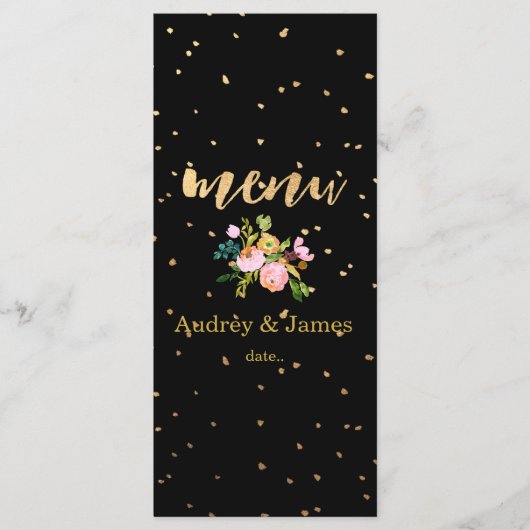 PixDezines Menü Blumenfarbe Wasserfarbe/Ranunculus Menükarte (Vorderseite)