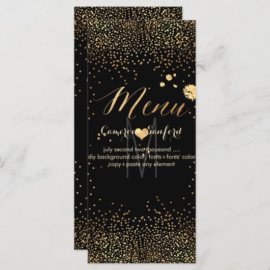 PixDezines Menü Champagnerblasen/Rackkarten Menükarte (Vorne/Hinten)