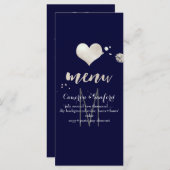 PixDezines Menu DIY Color/Imitats Silberherz Menükarte (Vorne/Hinten)