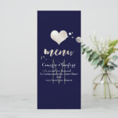 PixDezines Menu DIY Color/Imitats Silberherz Menükarte (Stehend Vorderseite)