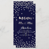 PixDezines Menü DIY Farbe/Silber Konfetti Menükarte (Vorne/Hinten)
