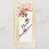 PixDezines Menu Imitate Gold Speck/Rose Menükarte (Vorne/Hinten)