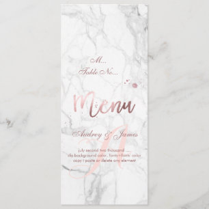 PixDezines Menü Imitate Rose Gold+Schwarze Streife Menükarte