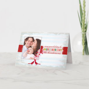 PixDezines merry/hell/Streifen/DIY-blaue Farbe Feiertagskarte