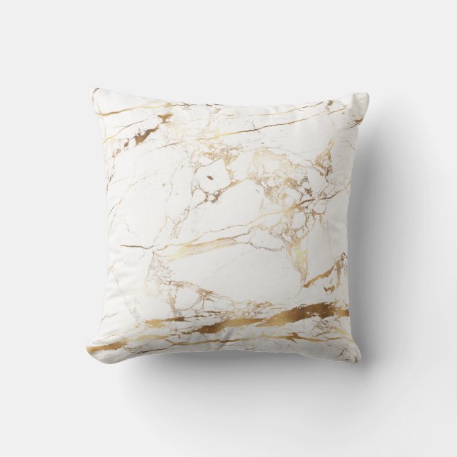 PixDezines Midnight Blue Marble+Imitate Gold Kissen (Vorderseite)