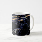 PixDezines MIDNIGHT BLUE MARBLE+IMITATS GOLD VEINS Kaffeetasse (VorderseiteRechts)