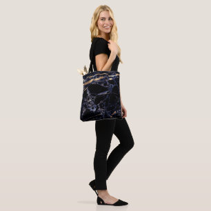 PixDezines MIDNIGHT BLUE MARBLE+IMITATS GOLD VEINS Tasche