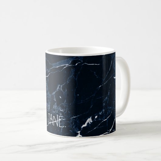 PixDezines MIDNIGHT BLUE MARBLE Kaffeetasse (VorderseiteRechts)