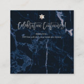 PixDezines Midnight Blue Marble Mitzvah Empfang Begleitkarte (Rückseite)