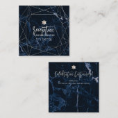 PixDezines Midnight Blue Marble Mitzvah Empfang Begleitkarte (Vorne/Hinten)