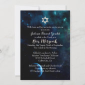 PixDezines Midnight Sky Bar Mitzvah ✡ Einladung (Rückseite)