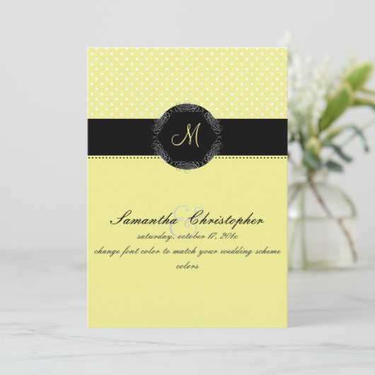 PixDezines Mini dots|DIY Hintergrundfarben, Zitron Einladung (Stehend Vorderseite)
