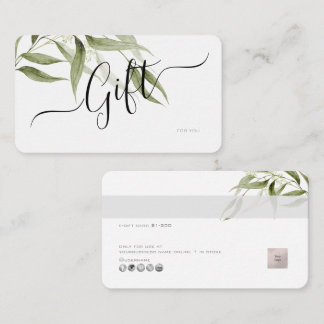 PixDezines Minimalist Eukalyptus E-Geschenkkarte Visitenkarte