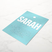 PixDezines Minimalistisch DIY Bat Mitzvah Folieneinladung (Gedreht)