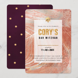 PixDezines Minimalistisch DIY IMITATS GOLD Mitzvah Einladung