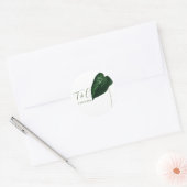 PixDezines Minimalistisch Lush Green Anthurium Fol Runder Aufkleber (Umschlag)