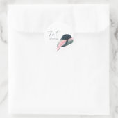 PixDezines Minimalistisch Pink Blue Anthurium Foli Runder Aufkleber (Tasche)