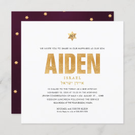 PixDezines Minimalistische DIY-IMITAT GOLD Mitzvah Einladung