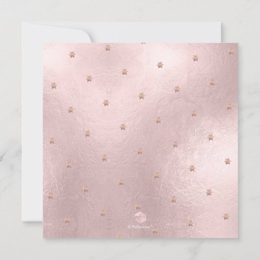 PixDezines Minimalistische DIY IMITATS ROSE GOLD M Einladung (Rückseite)