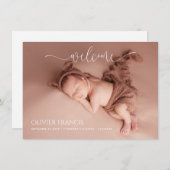 PixDezines Minimalistische Fotos Geburtsankündigun Einladung (Vorne/Hinten)