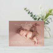 PixDezines Minimalistische Fotos Geburtsankündigun Einladung (Stehend Vorderseite)