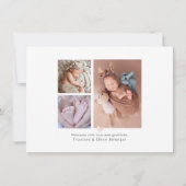 PixDezines Minimalistische Fotos Geburtsankündigun Einladung (Rückseite)