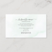 PixDezines Mint Green Watercolor Rewards-Karte Visitenkarte (Rückseite)