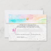 PixDezines Mitzvah ✡ Abstrakte H2 Pastelwelle RSVP Karte (Rückseite)