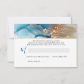 PixDezines Mitzvah ✡ H2 Galaxy Abstrakter Aquamari RSVP Karte (Rückseite)